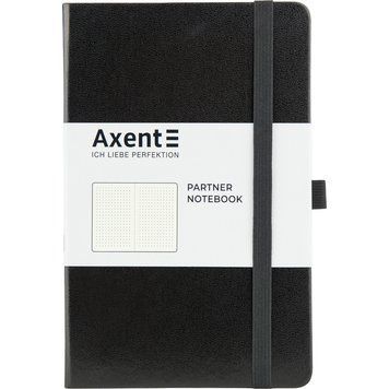 Книга записна Axent Partner 8306-01-A, A5-, 125x195 мм, 96 аркушів, крапка, тверда обкладинка, чорна 8306-01-A фото