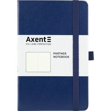 Книга записна Axent Partner 8307-02-A, A5-, 125x195 мм, 96 аркушів, нелінований, тверда обкладинка, темно-синя 8307-02-A фото