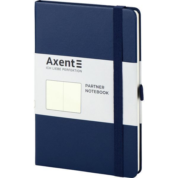 Книга записна Axent Partner 8307-02-A, A5-, 125x195 мм, 96 аркушів, нелінований, тверда обкладинка, темно-синя 8307-02-A фото