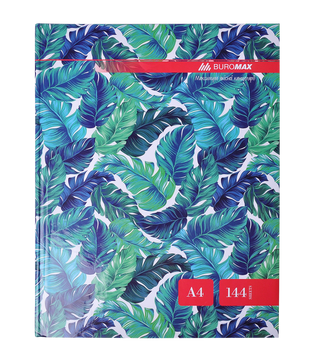 Книга канцелярська FLORISTICA, А4, 144 арк., клітинка, офсет, тверда ламінована обкладинка, бірюзова BM.24419102-06 фото