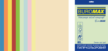 Набір кольорового паперу SUPER MIX, EUROMAX, А4, 80г/м2 (10х25/250арк.) BM.27216250E-99 фото