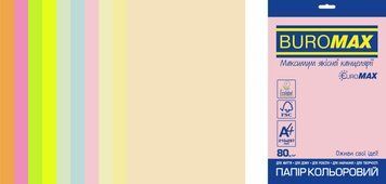 Набір кольорового паперу PASTEL+NEON, EUROMAX, 10 кол., 20 арк., А4, 80 г/м&sup2; BM.2721720E-99 фото
