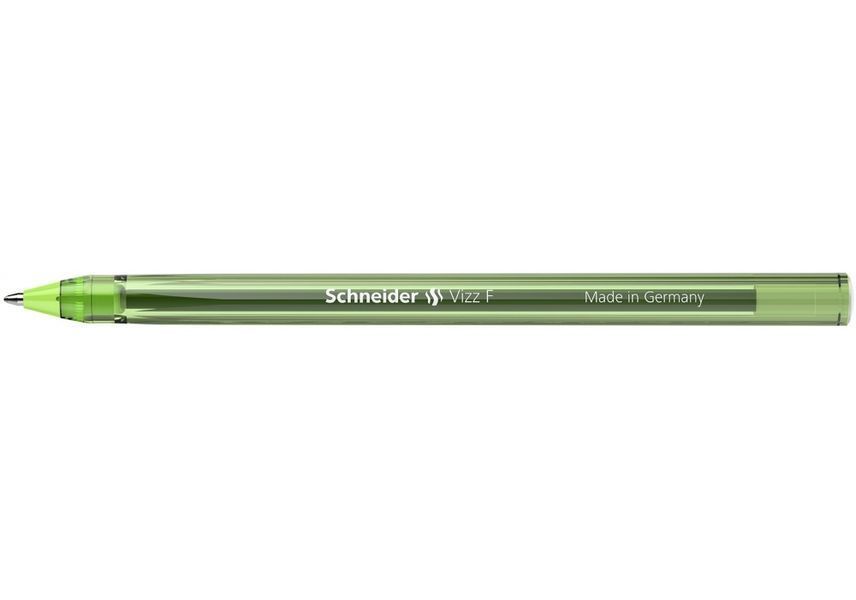 Ручка масляна SCHNEIDER VIZZ F 0,5 мм, пише світло-зеленим S102111 фото