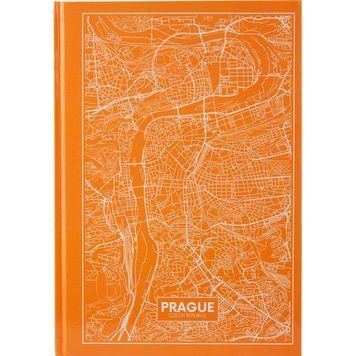 Книга записна Axent Maps Prague 8422-542-A, A4, 210x295 мм, 96 аркушів, клітинка, тверда обкладинка, персиковий 8422-542-A фото