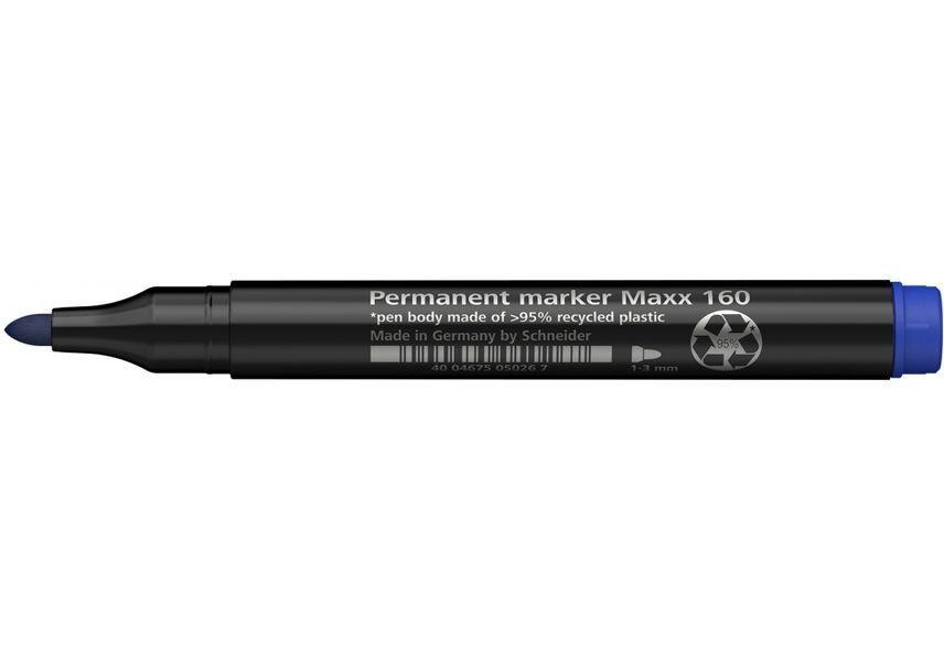 Маркер перманентний (спиртовий) SCHNEIDER MAXX 160 2-3 мм, синій S116003 фото