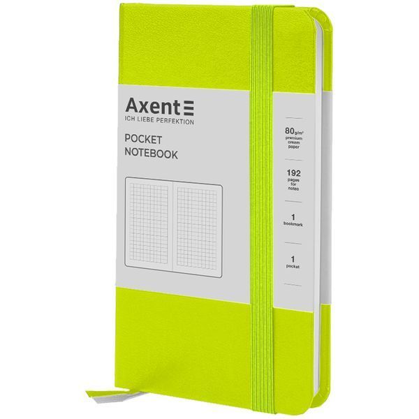 Книга записна Axent Partner 8301-60-A, 95x150 мм, 96 аркушів, клітинка, лимонна 8301-60-A фото