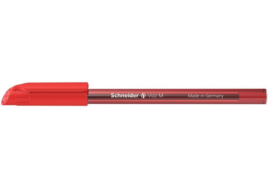 Ручка масляна SCHNEIDER VIZZ M 0,7 мм, пише червоним S102202 фото