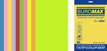 Набір кольорового паперу NEON+INTENSIVE, EUROMAX, 10 кол., 20 арк., А4, 80 г/м&sup2; BM.2721820E-99 фото