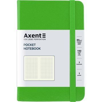 Книга записна Axent Partner 8301-04-A, A6-, 95x140 мм, 96 аркушів, клітинка, тверда обкладинка, салатова 8301-04-A фото