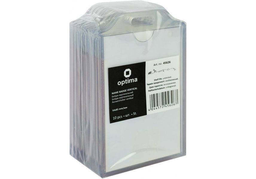 Бейдж вертикальний Optima, ABS+PVC, 54х85 мм O45626 фото