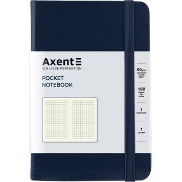 Книга записна Axent Partner 8301-02-A, A6-, 95x140 мм, 96 аркушів, клітинка, тверда обкладинка, синя 8301-02-A фото