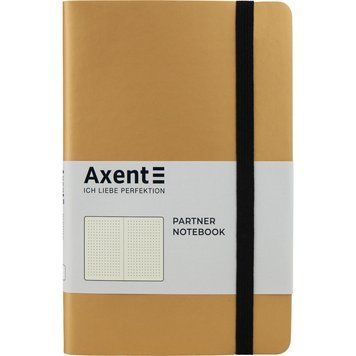 Книга записна Axent Partner Soft 8312-35-A, A5-, 125x195 мм, 96 аркушів, крапка, гнучка обкладинка, золота 8312-35-A фото