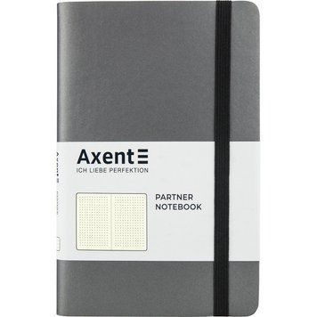 Книга записна Axent Partner Soft 8310-15-A, A5-, 125x195 мм, 96 аркушів, крапка, гнучка обкладинка, сіра 8310-15-A фото