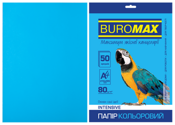 Папір кольоровий INTENSIVE,св.-синій, 50 арк., А4, 80 г/м&sup2; BM.2721350-30 фото