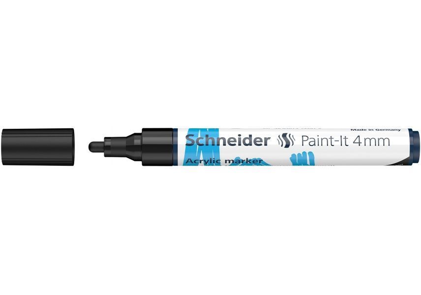 Маркер акриловий для декорат. та художніх робіт SCHNEIDER Paint-it 320 4мм чорний S120201 фото