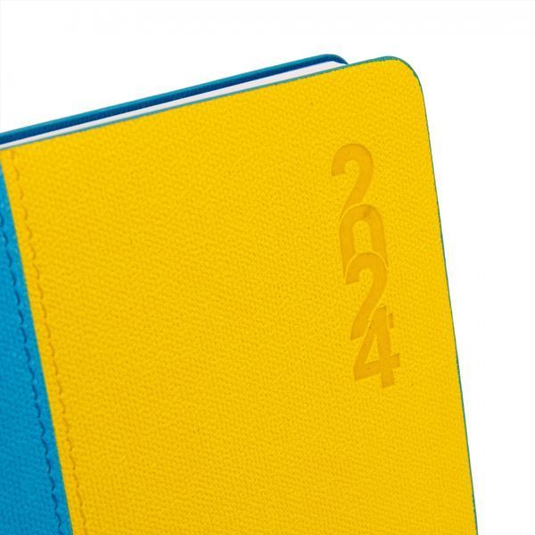 Щотижневик 10х15см Leo Planner датований 2024 Tiffany жовто блакитний 128 стор 252465 фото