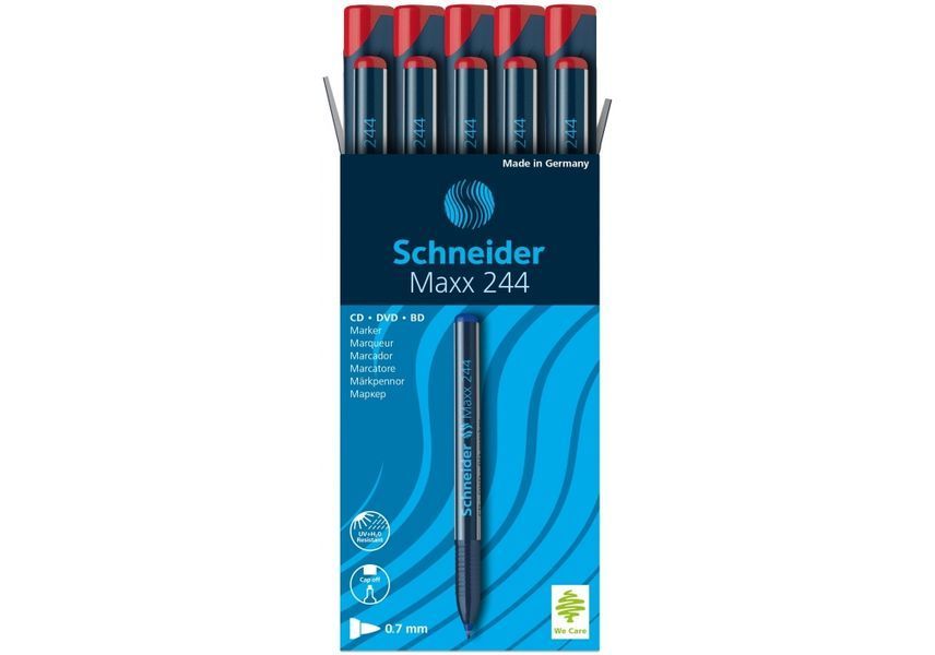 Маркер перманентний (спиртовий) для CD, DVD SCHNEIDER MAXX 244 0,7 мм, червоний S124402 фото