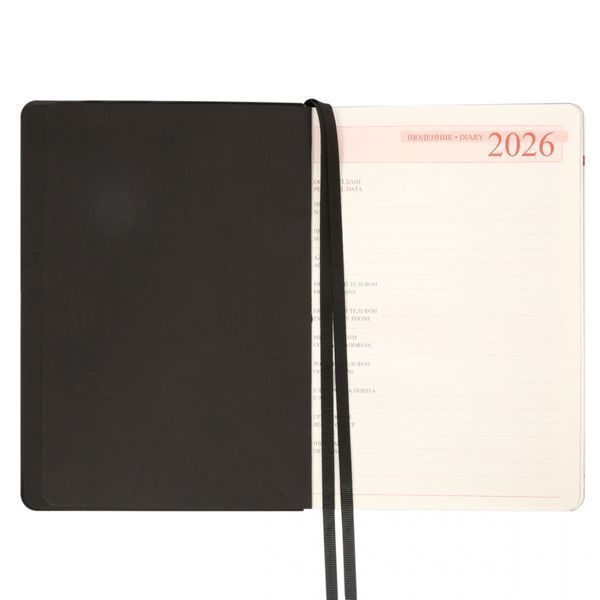 Щоденник А5 Leo Planner датований 2026 "Boss", м'який, чорний, 368 сторінок 252634 фото