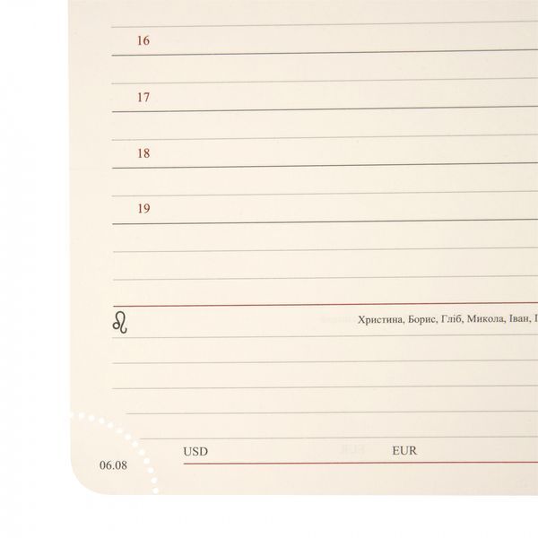 Щоденник А5 Leo Planner датований 2026 "Binario", м'який, червоний, 368 сторінок 252642 фото