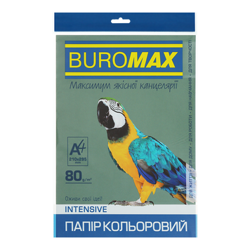 Папір кольоровий DARK, т.-зелений, 50 арк., А4, 80 г/м&sup2; BM.2721450-04 фото