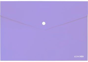 Папка-конверт А4 на кнопці Economix, 180 мкм, непрозора, фактура "глянець", лавандова E31301-88 фото