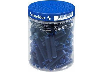 Контейнер з патронами чорнильними до перової ручки SCHNEIDER 100 шт, сині S6803 фото