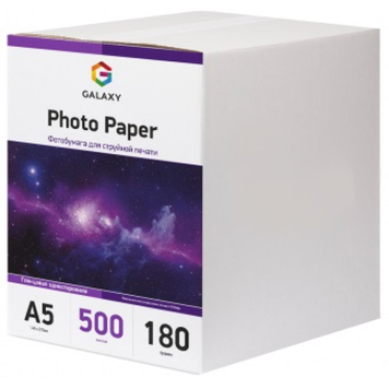 Фотопапір Galaxy глянцевий А5, 180г, 500 листів GAL-A5HG180-500 фото